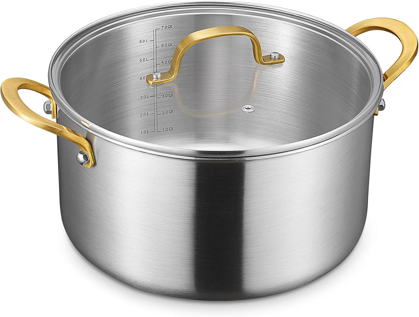 BEZIA 10 Quart Tri-Ply Stainless Steel Stock Pot, Nonstick Stockpot with Sturdy & Double Handle, Even Heating, Induction Cooking Pot for All Stoves, Large Soup Pot for Catering，Groups, Events, Silver