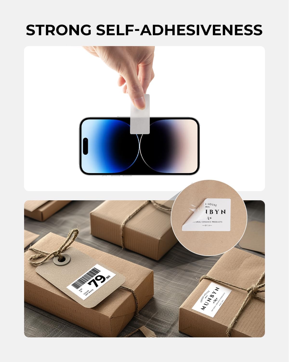 MUNBYN 2x1In Thermal Sticker Labels, Address Barcode Self-Adhesive Label Paper for Direct Thermal Printer and Business, Multi-Purpose Shipping Mailing Name Rectangle White Sticker,6000 Sheets/6 Rolls