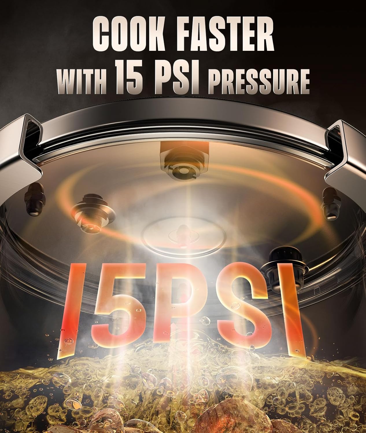 Pressure Cooker 4 QT, [Save 70% Cooking Time] Stainless Steel Pressure Canner with Triple-Layer Steel Body [One Hand Operation] Rotating Lock/Unlocking Lid System Steam Rack Included Olla De Presion