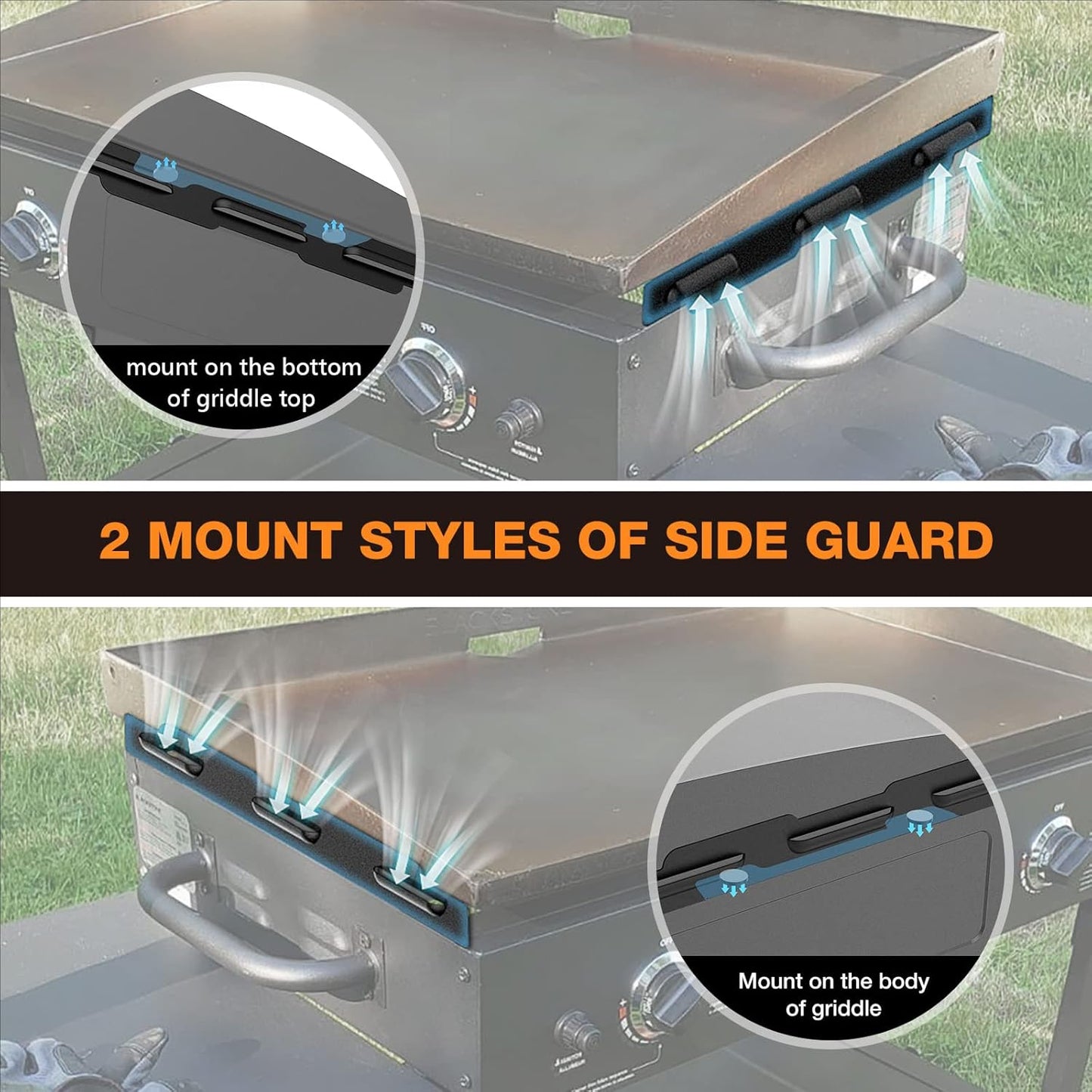 Upgraded Wind Guards for Blackstone 36” Griddle, Blackstone Griddle Accessories Fit for Black stone Grill, 5015 Magnetic Stainless Steel Wind Screens Protect Flame Hold Heat, Compatible with Hood