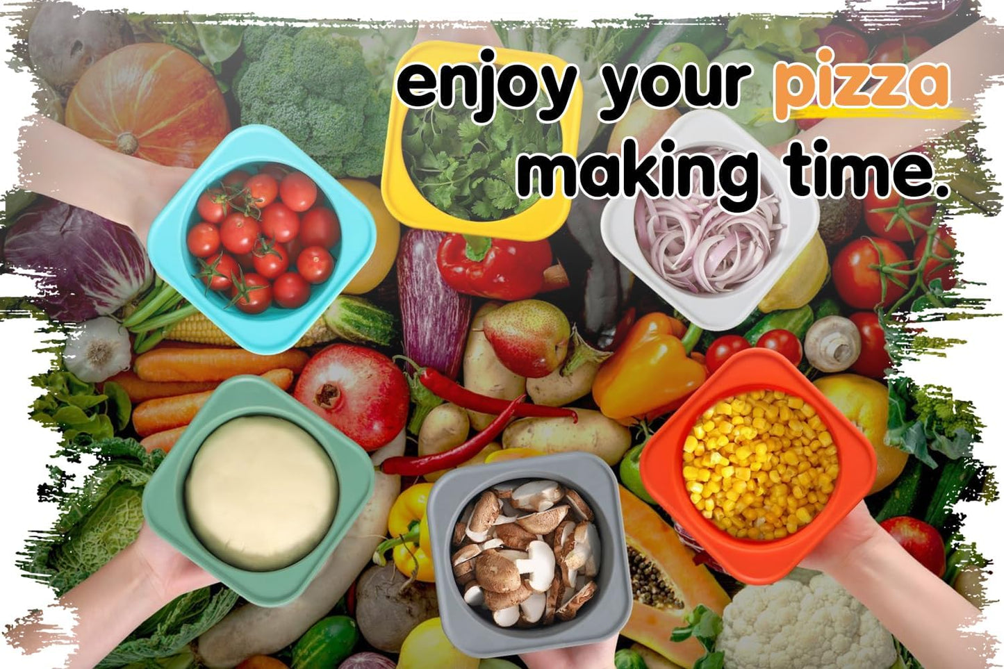 Stackable Silicone Artisan Pizza Dough Proofing Boxes Proving Containers with Lids pizza making accessories-4 pack-500ml portion (Green)