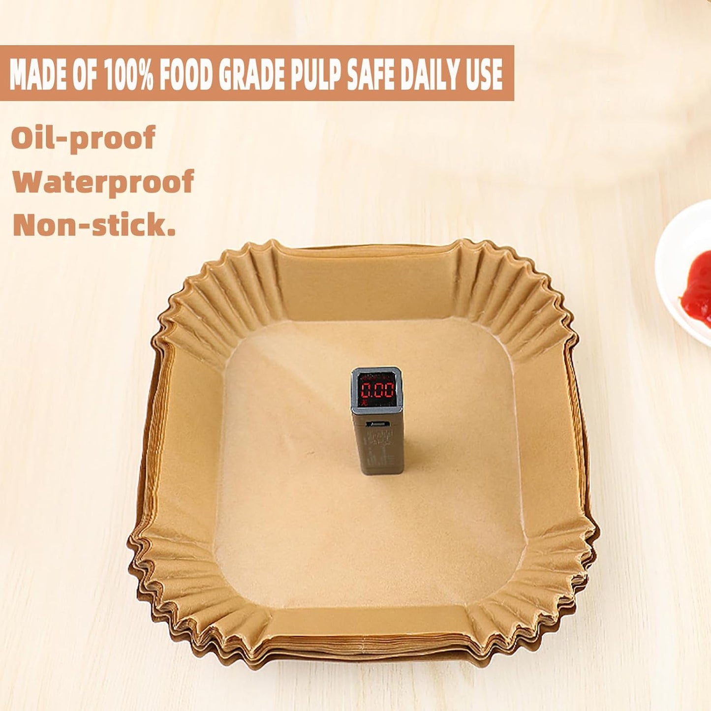 200PCS Air Fryer Liners Disposable,Victoyaw 8 Inch Square Air Fryer Parchment Paper Liners for 2-5QT Air fryer,Non-Stick Waterproof Airfryer Paper Liner