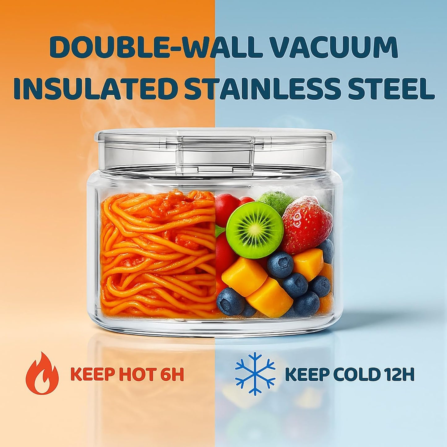 14.5oz Soup Thermo for Hot Food Kids Vacuum Insulated Food Jar Twist-Free Soup Thermo for Hot Food Kids Leakproof Stainless Steel Wide Mouth Lunch Container (Black)