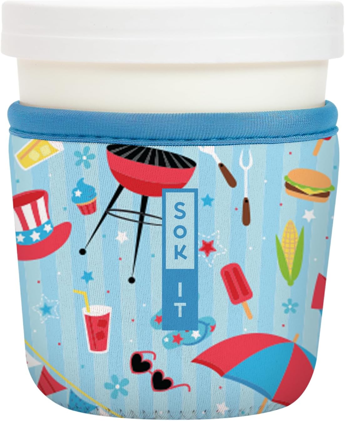 Sok It IceCreamSok Insulated Neoprene Cover (Grill N' Chill, Tapered Ice Cream Pints)