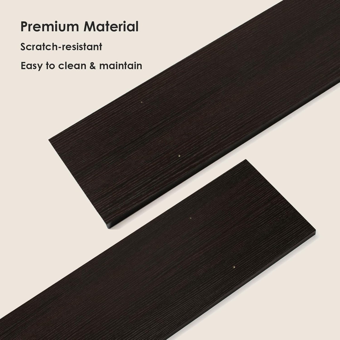 DINZI LVJ Long Wall Shelves, 39.4 Inch Large Floating Shelves Set of 2, Wide Display Shelf Wall Mounted with Brackets, Easy Hanging for Living Room, Toilet, Office, Bedroom, Espresso