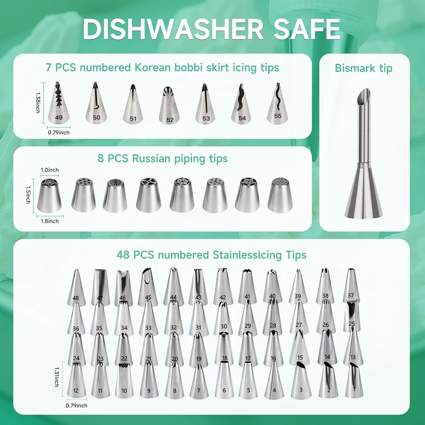 Cake Decorating Kit,137pcs Cake Decorating Supplies with Cake Turntable for Decorating,Pastry Piping Bag,Russian Piping Tips Baking Tools, Cake Baking Supplies for Beginners(Green)