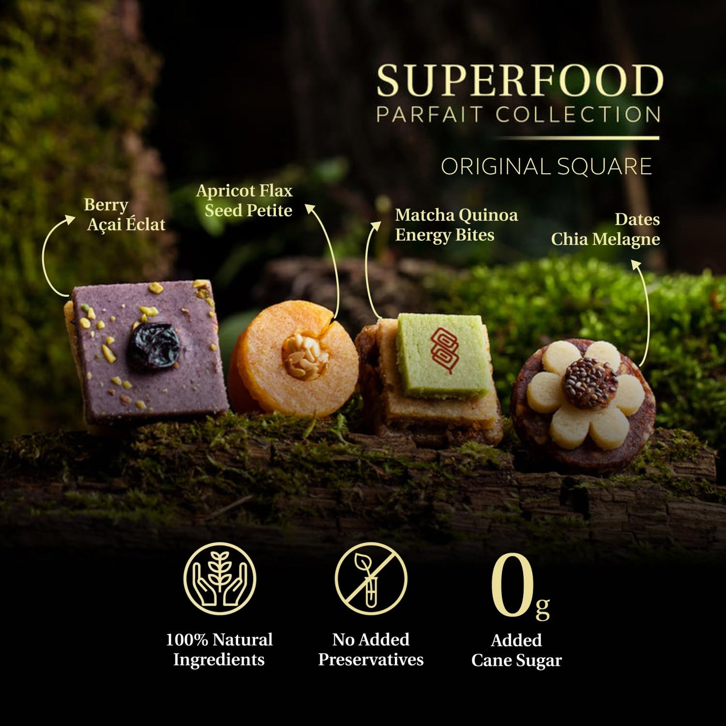 Laumière Gourmet Fruits - Dried Fruit Gift Baskets - Superfood Parfait Collection - Square (16 Pcs) - Premium Nuts Gift Basket - Healthy Snack Boxes for Adults- Vegan, Gluten Free Food Box - No Added Cane Sugar