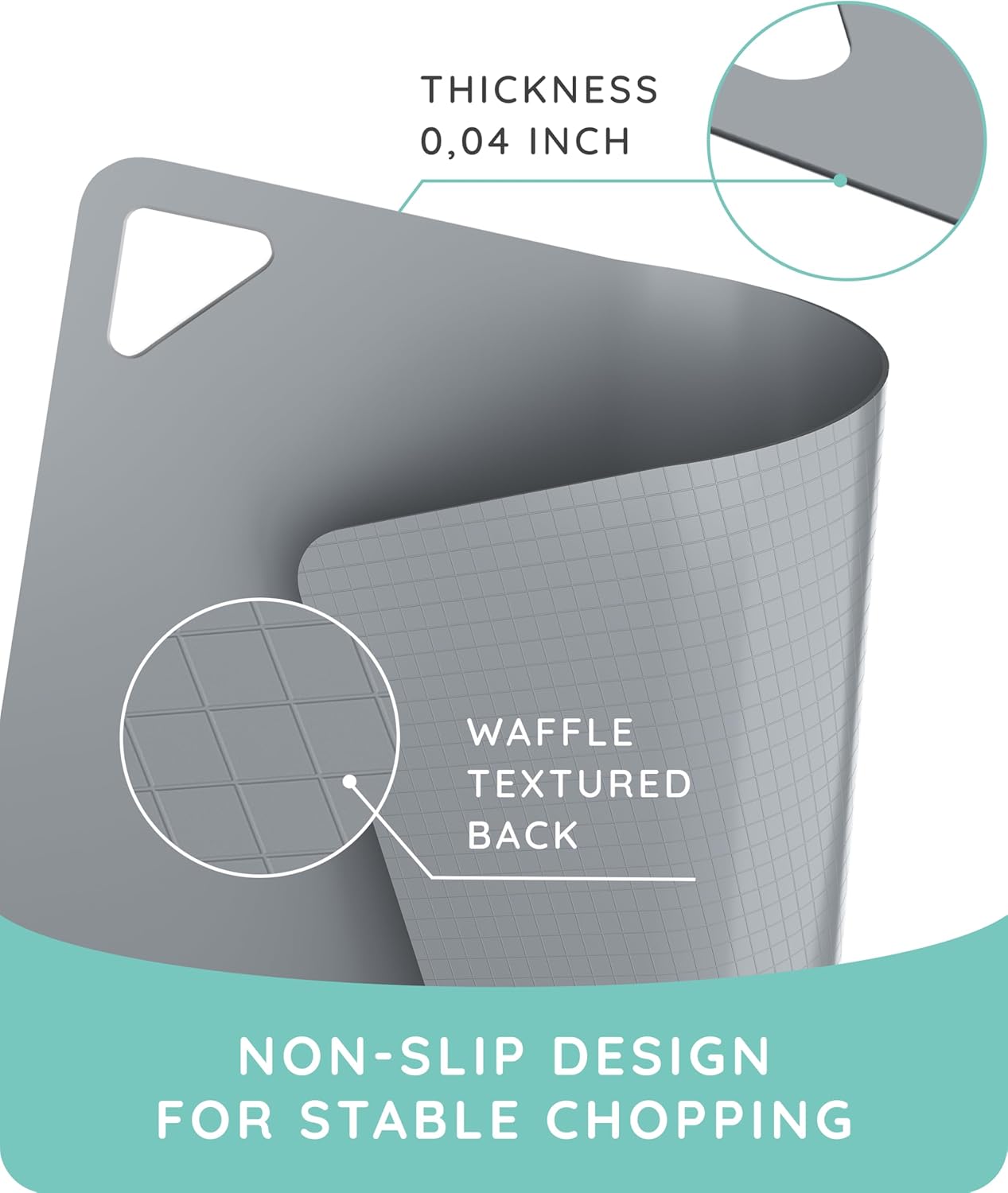 July Home Cutting Board Alternative for Kitchen - Extra Thick Flexible Plastic Cutting Board Set of 3, Non-Slip, BPA-Free, Easy to Clean, Colored Cutting Mats for Cooking, Durable Chopping Sheets