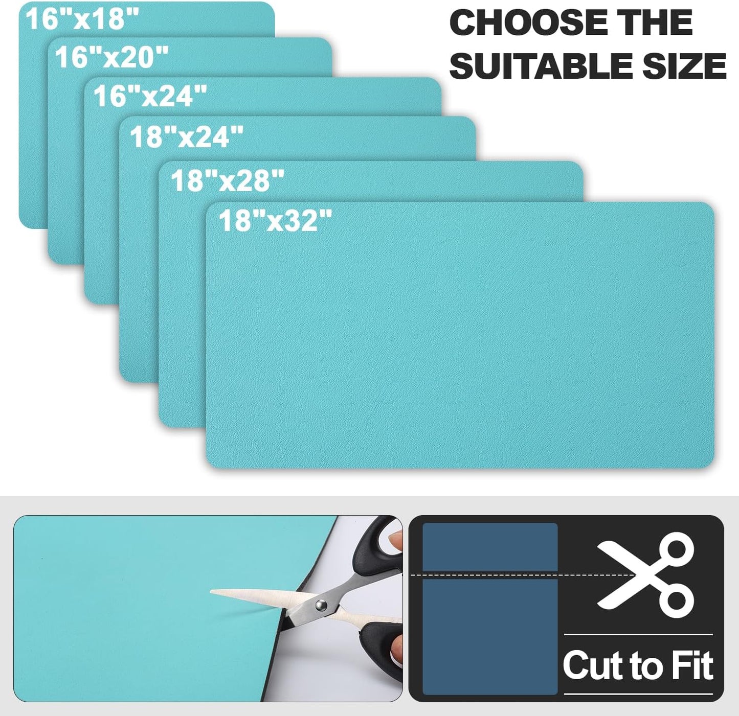 Dish Drying Mat for Kitchen Counter | Coffee Bar Mat for Countertops | Heat Resistant Drainer Mat with Non-slip Rubber Backed | Hide Stain Kitchen Absorbent Draining Mat | Turquoise 18"x28"