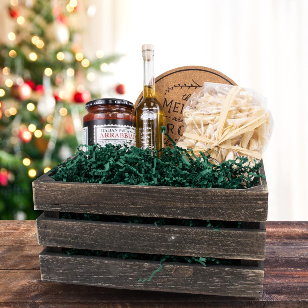 MagicWater Crinkle Cut Paper for Gift Baskets - 2LB - Forest Green - Perfect for Shredded Paper Filler, Basket Filler, Gift Boxes, Bridesmaid Gifts, Halloween Stuffers & More – Ideal for All Occasions