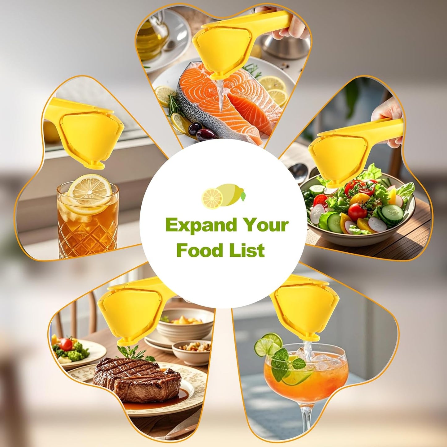 Lemon Squeezer, Effective Squeezing Juice Press, Easy-to-Use, Sturdy Flat Manual Lemon Juicer, Lime Squeezer, Citrus Juice Presser, to Squeeze Lemons, Limes, Citrus, oranges And Other Fruits