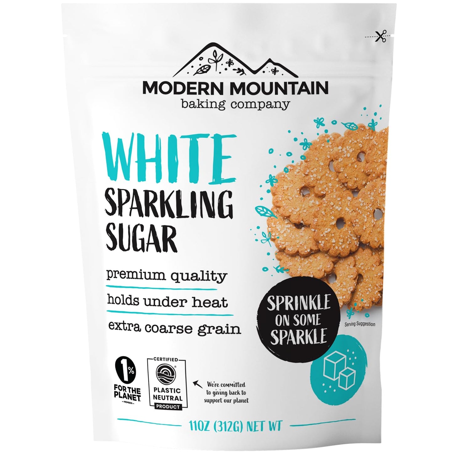 Sparkling Sugar (11oz) White Sparkling Sugar Crystals for Baking, Sanding Sugar, Extra Coarse Grain, Bright White, Maximize Sparkle, Holds Under Heat, Adds a Sweet Crunch, Non-GMO Sourced, Tested and Verified Gluten Free, Premium Quality