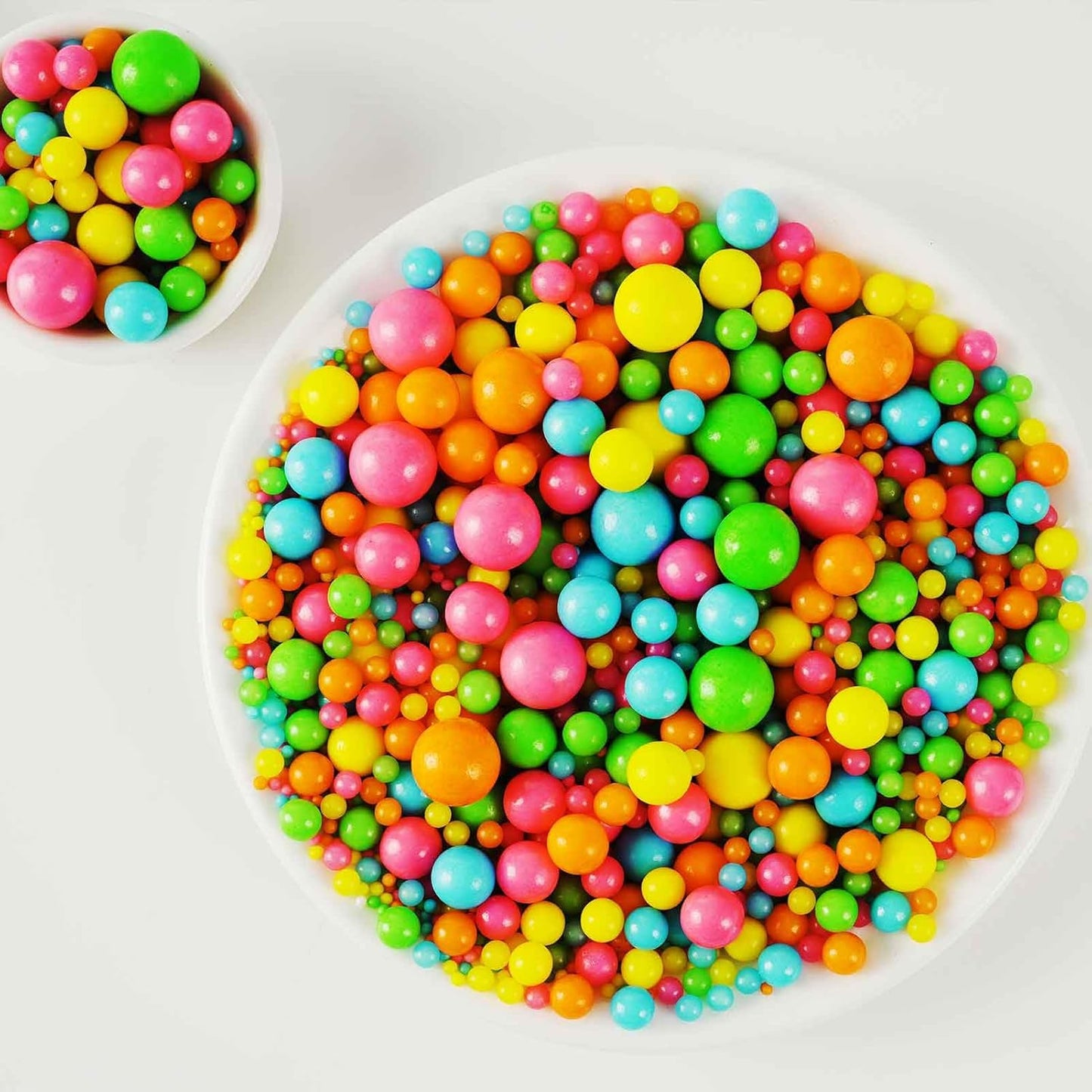 Kasvan Rainbow Pearl Sugar sprinkles - Edible Candy Pearls 130g/4.58 Oz, Mix Size Cake Candy, Decorate Cakes, Cookies, Ice Cream (Rainbow)
