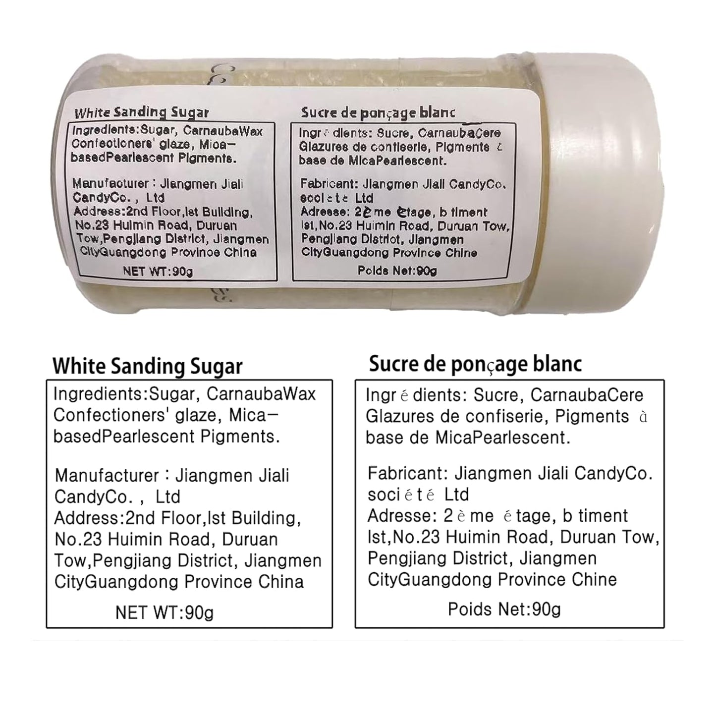 Sentovac White Sanding Sugar for Baking Edible Sparkling Sugar Sprinkles Coarse Sugar Crystals for Baking Topping Cake Cookie Cupcake Topper Ice Cream Decoration Supplies 3.2 OZ