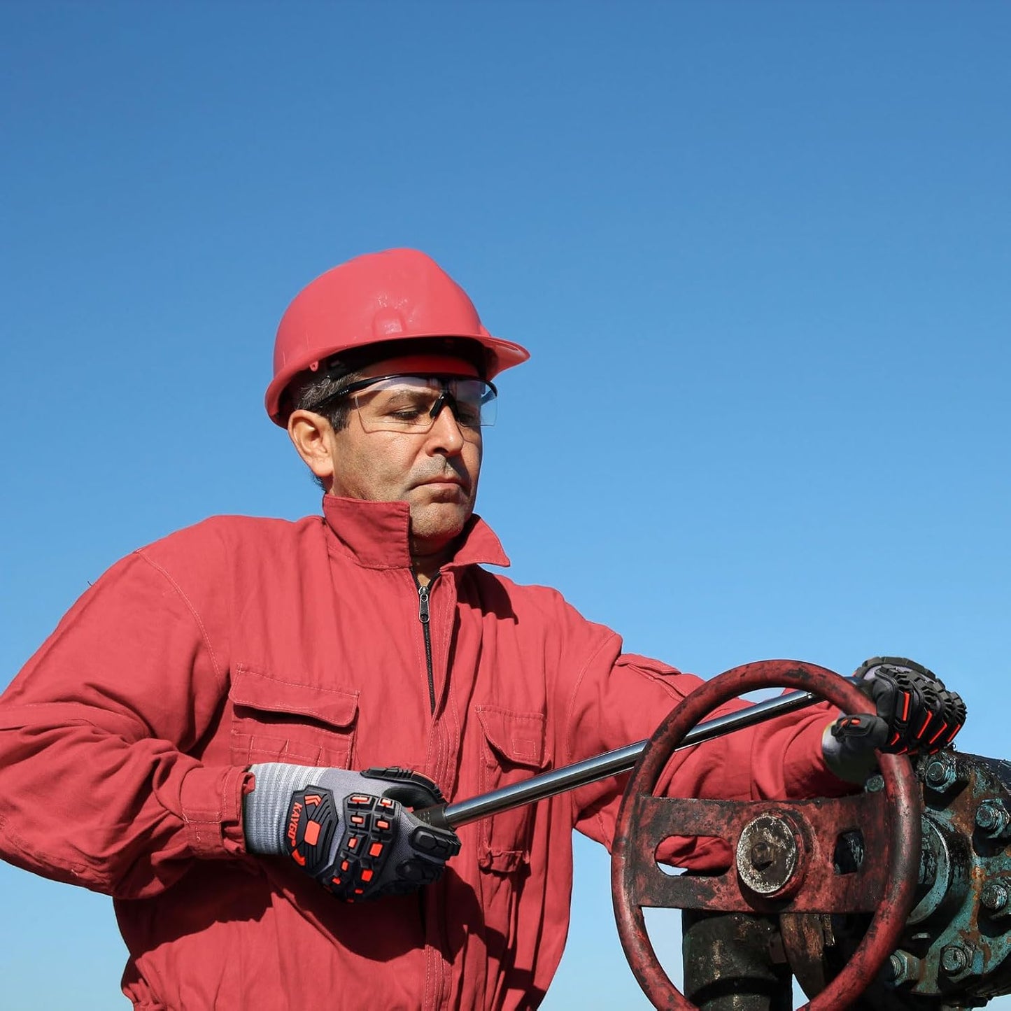 KAYGO Impact Reducing Work Gloves for Men,3 Pairs KG18N TPR Safety Work Gloves MicroFoam Nitrile Coated, Seamless Knit Nylon, Ideal for General Purpose, L