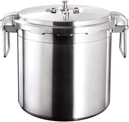 Buffalo 32 Quart Stainless Steel Pressure Cooker Large Canning Pot with Lid for Commercial Use - Easy to Clean Stove Top Pressure Canner, Can Cooker - Safety Goods Certificate QP430
