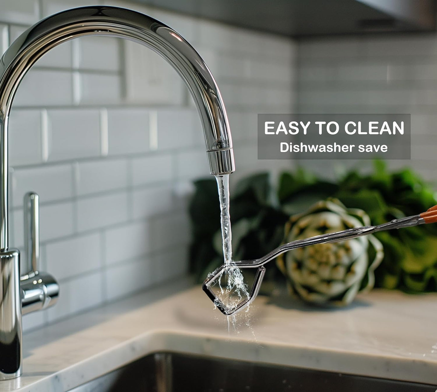 11 Inch Hiash Orange Stainless Steel Scissor Tongs, Kitchen Tongs for Cooking