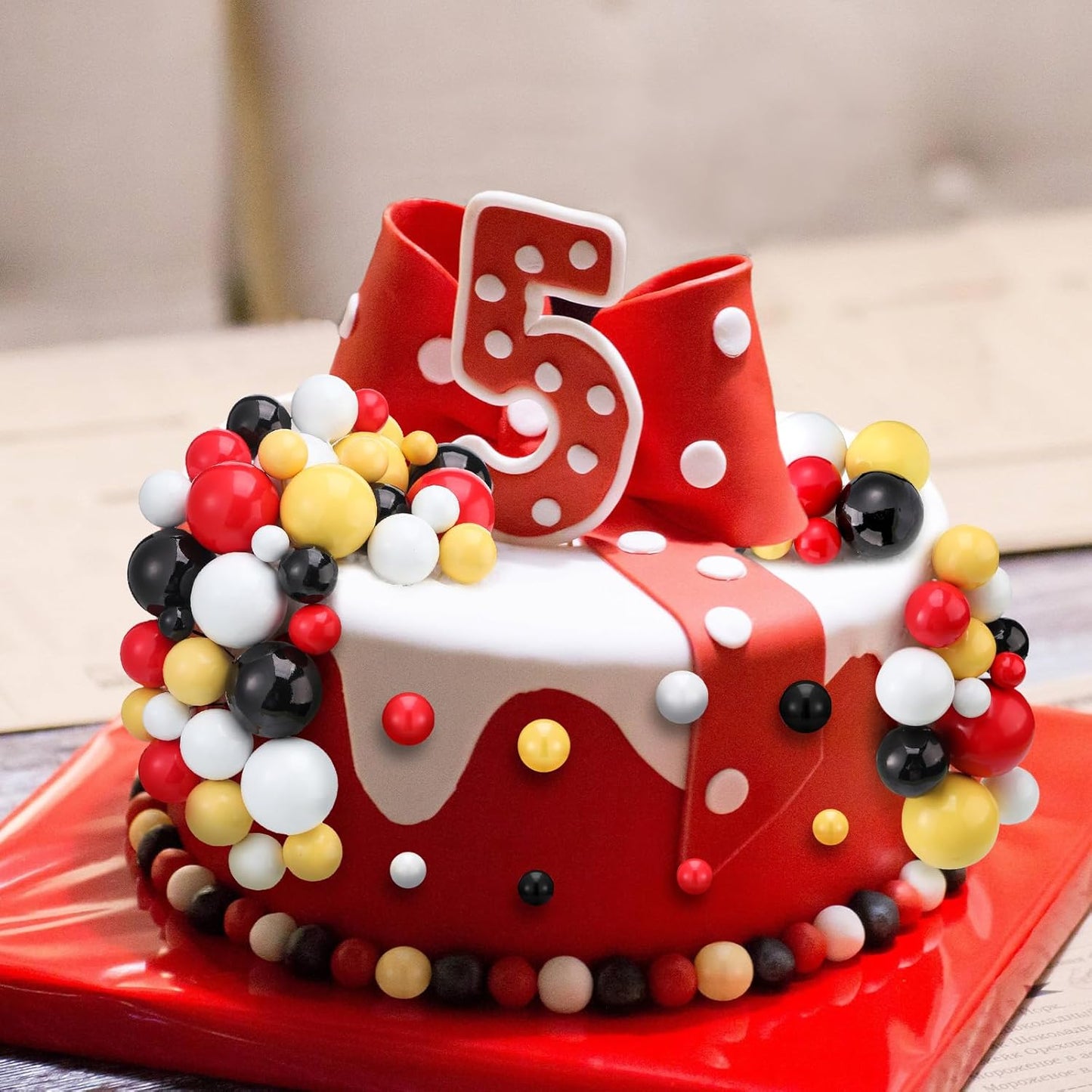 108 Pcs Balls Cake Topper DIY Cupcake Insert Foam Balloons for Cake Baking Wedding Anniversary Birthday Decoration(Classic Colors,Multi Sizes)