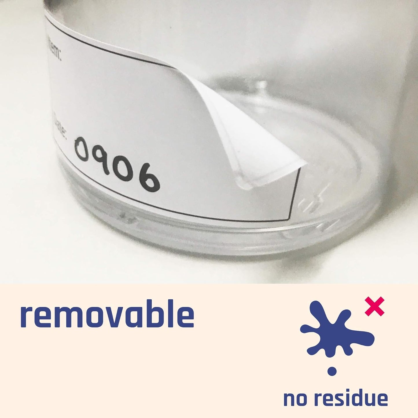 200 Pieces, 2" x 1", Removable Food Labels for Freezer Storage, Date Stickers to Write On