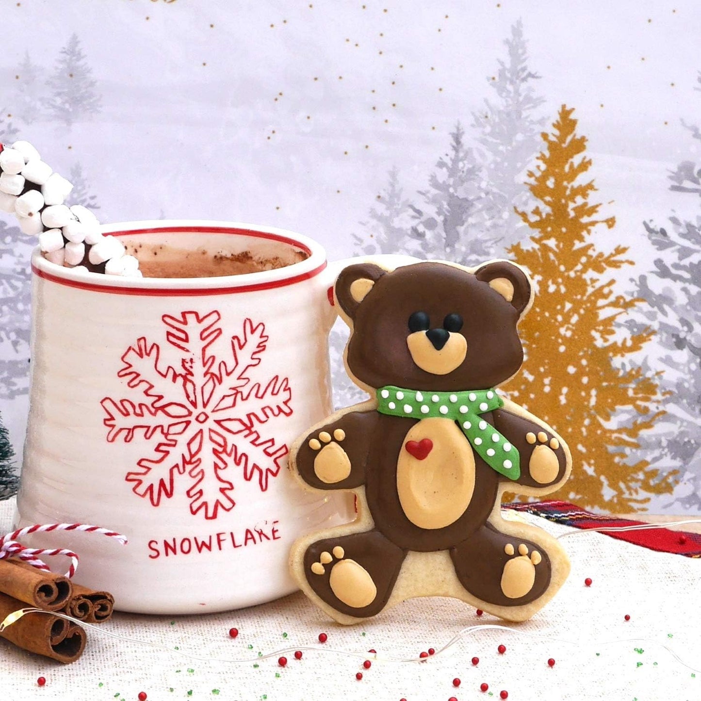 Teddy Bear Cookie Cutter Set – Sharp & Stainless Steel Cooking Utensils – A Fun Fit for Sandwiches, Pancakes & Fruits – Dishwasher-Safe 3-Piece Bakery Supplies by Sweet Cookie Crumbs (Large Sizes)