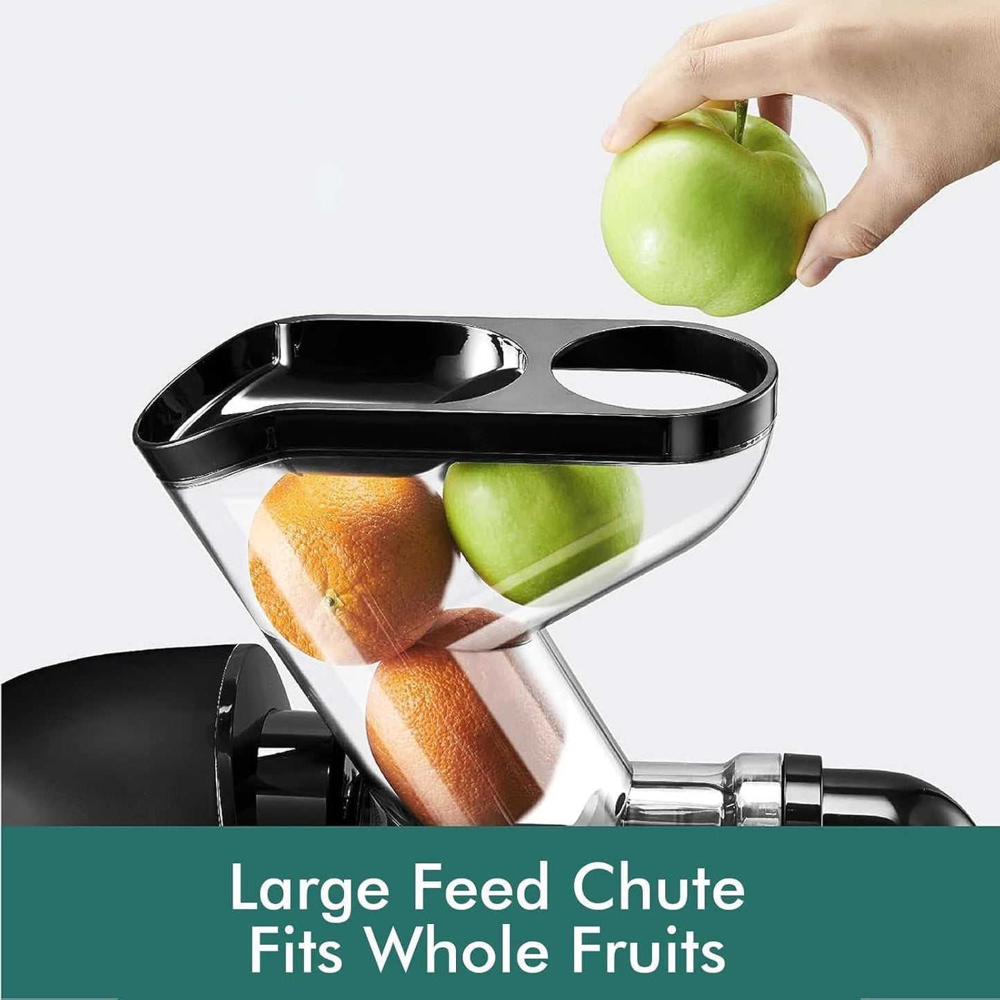 SiFENE Cold Press Juicer Machine, Dual 3" Wide Mouth Slow Masticating Juicer, Anti-Clog Function, Extracts Wheatgrass & Fruit Juice, Easy to Clean, BPA Free for Vegetable and Fruit Juicing, Black