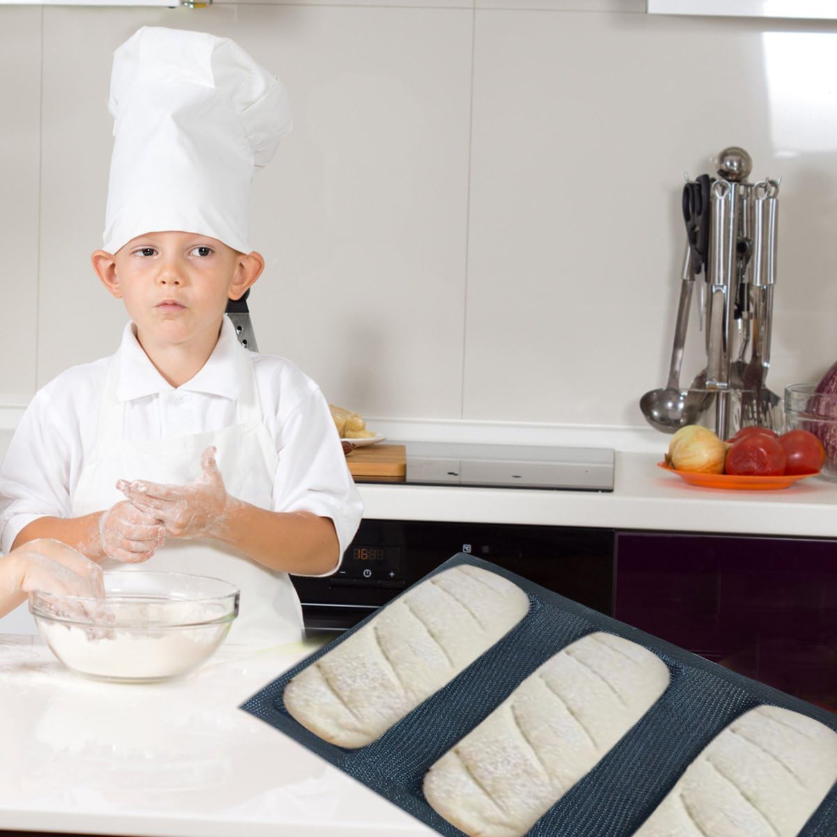 Mesh Silicone Bread Forms Square Shape Bread Molds Non Stick Bakery Tray Silicone Coated Fiber Glass Loaf Crusty Bread Bakeware For Small Toaster Oven