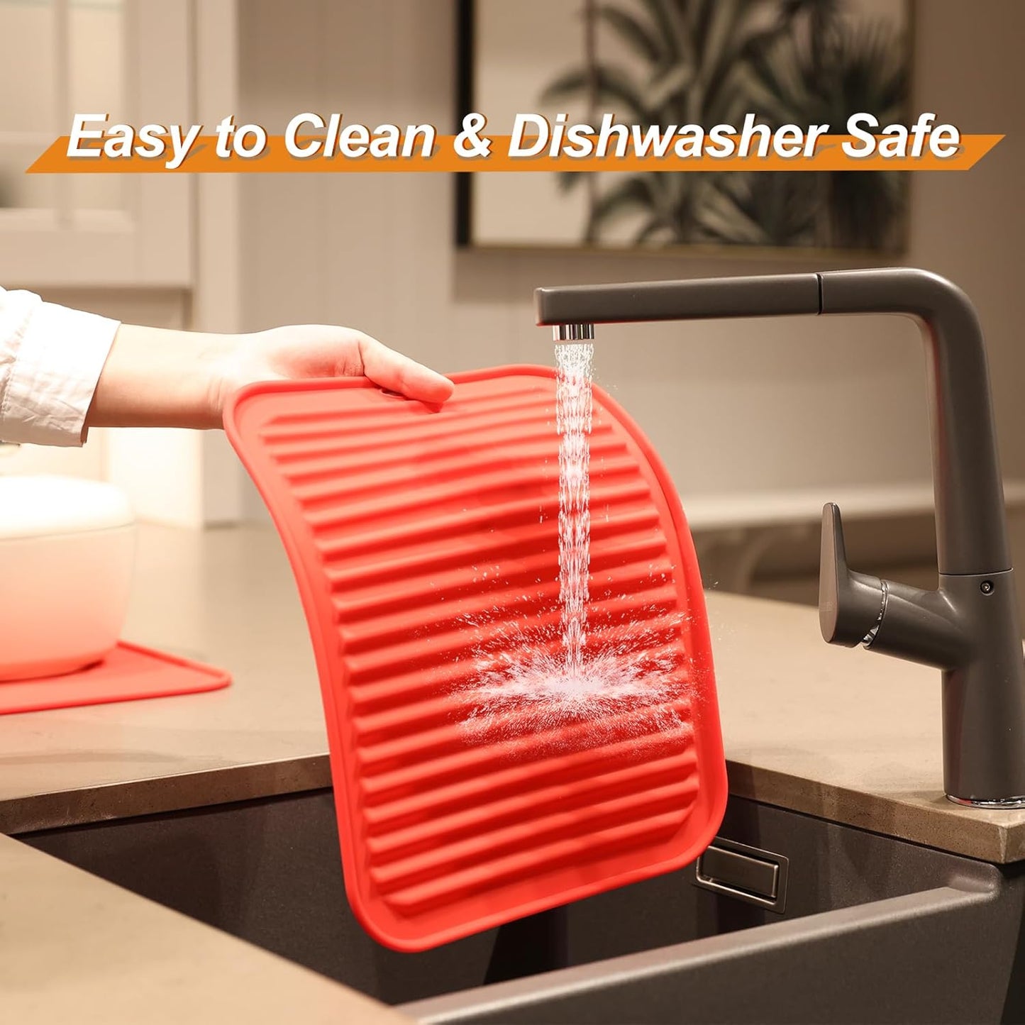 Joyhalo 4 Pack Silicone Trivets for Hot Pots and Pans,480℉ Heat Resistant Trivets for Hot Dishes,Hot Pads for Countertop,Kitchen Potholders,Red