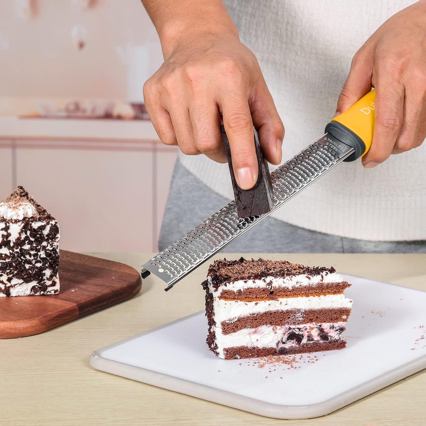 Professional Stainless Steel Lemon Zester & Grater - Premium Kitchen Tool for Cheese, Garlic, Ginger, Chocolate, Vegetables & Fruits | Dishwasher Safe