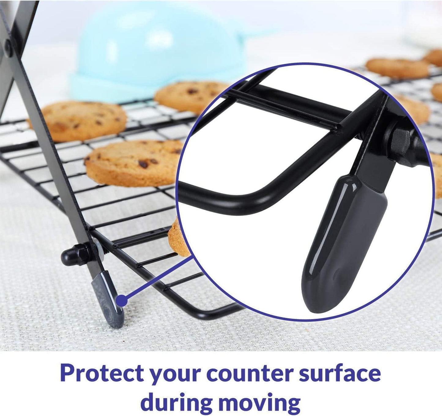 Geesta 2/3/4-Tier Upgraded Collapsible Cooling Rack with Adjustable 3 Setting Design Stackable Roasting Cooking Drying Wire Cooling Rack for Cookies Baking Gifts for Women