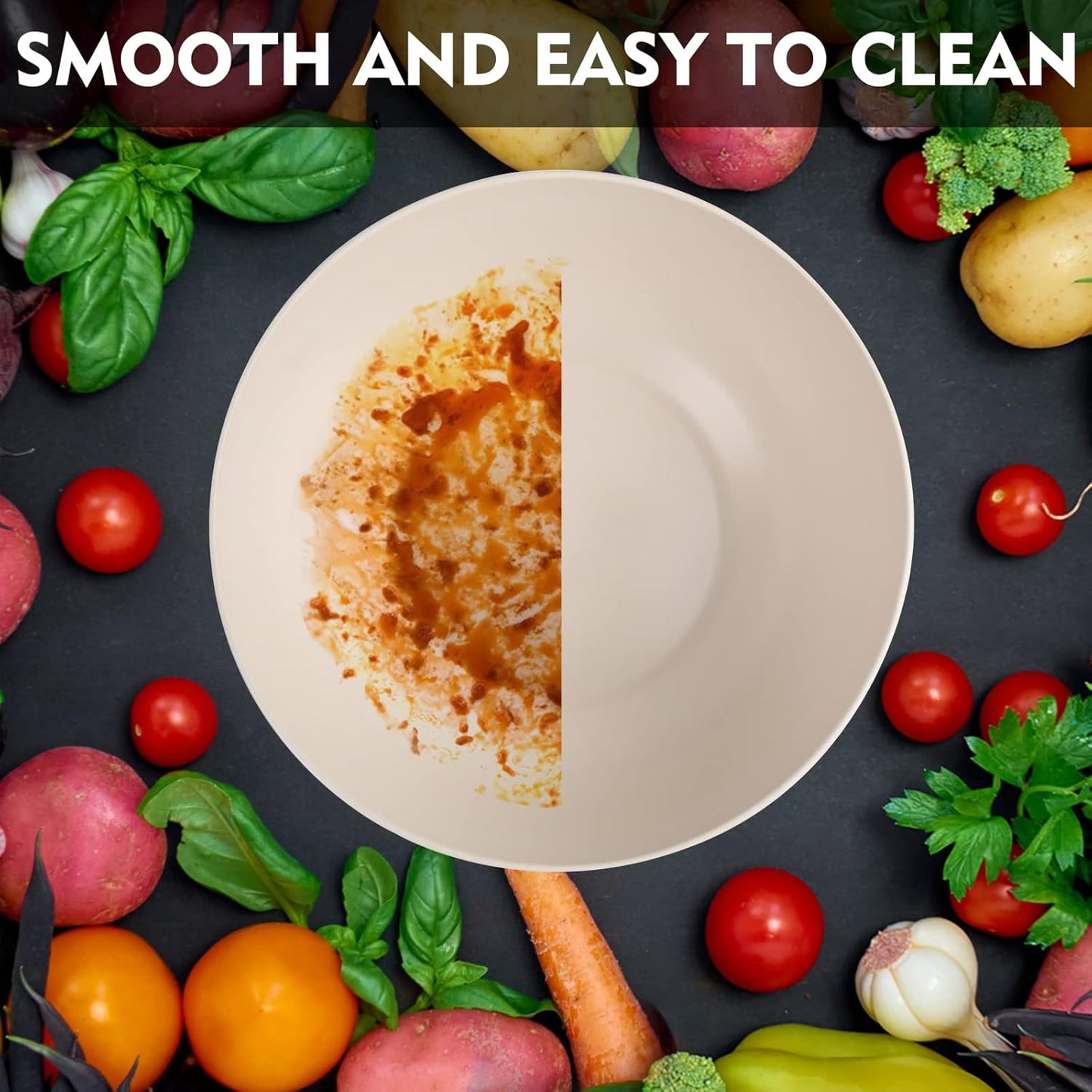 ShineMe Large Salad Bowl with Lid, 9.8inches White Salad Serving Bowl Set with Utensils, Bamboo Wooden Salad Bowl with Multifunctional Lid with Handle and Silicone Seal Ring