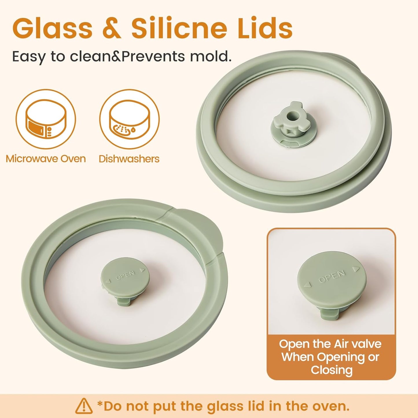 Glass Food Storage Jars with Lids[Set of 3], Perfect for Pasta, Cookies, Nuts, Coffee, Cereal, Flour, and More, Organize Your Kitchen with these BPA-Free Glass Jars with Silicone Lids