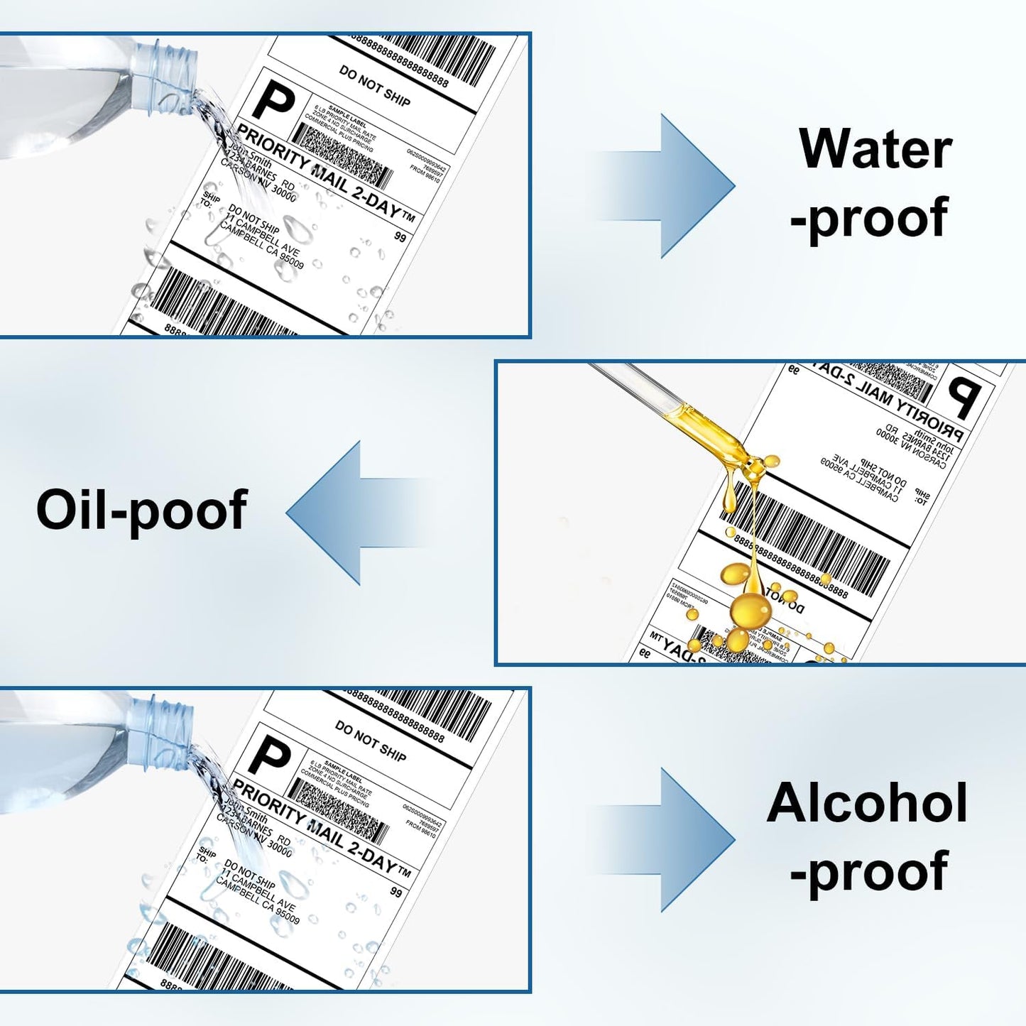 4x6 Direct Thermal Labels, 500 Labels/2 Rolls(250 Pcs per Roll), Mailing Postage Label for Shipping Packages, Strong Adhensive Shipping Label Compatible with POLONO, MUNBYN Thermal Printer