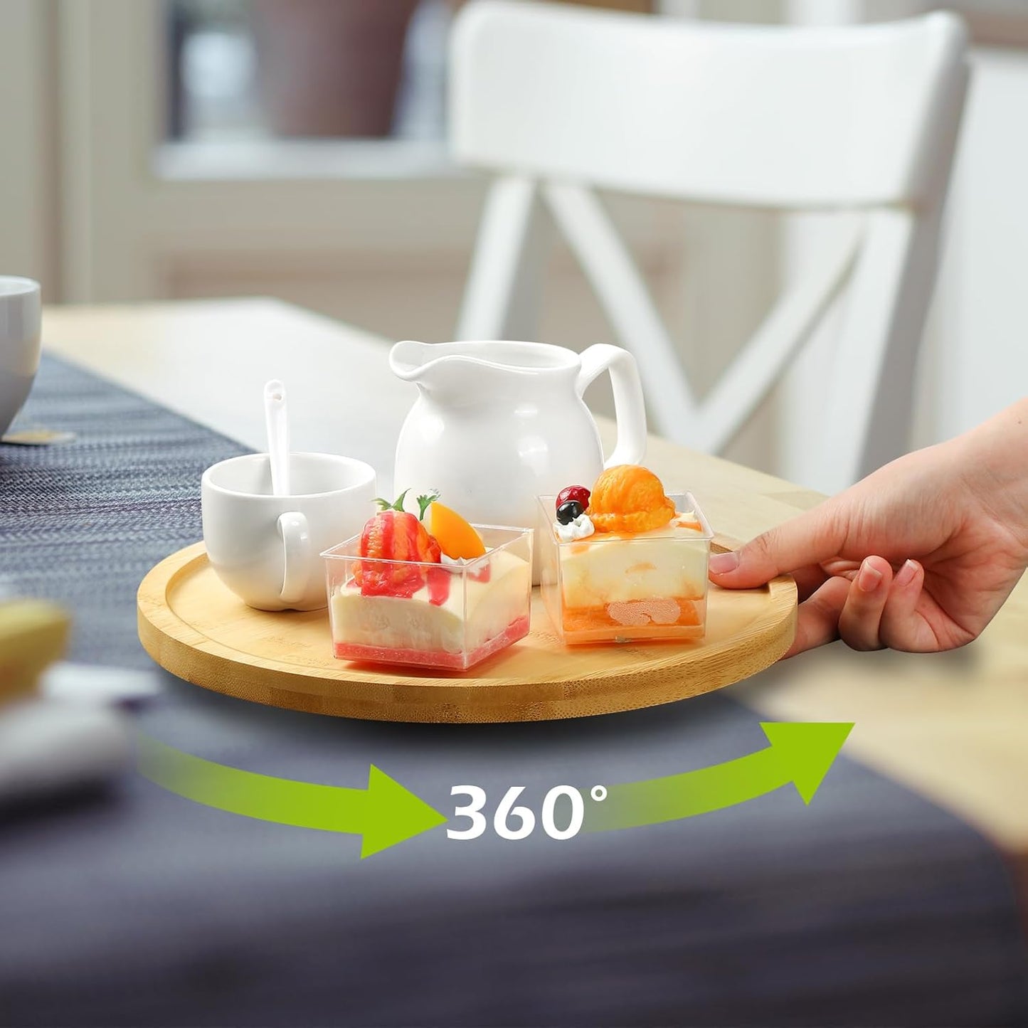 Mumufy 6 Pcs Lazy Susan Turntable Organizer Round Lazy Susan Turntable Tray for Kitchen Counter Pantry Table Organization Cabinet Bathroom(Bamboo,10 Inch)