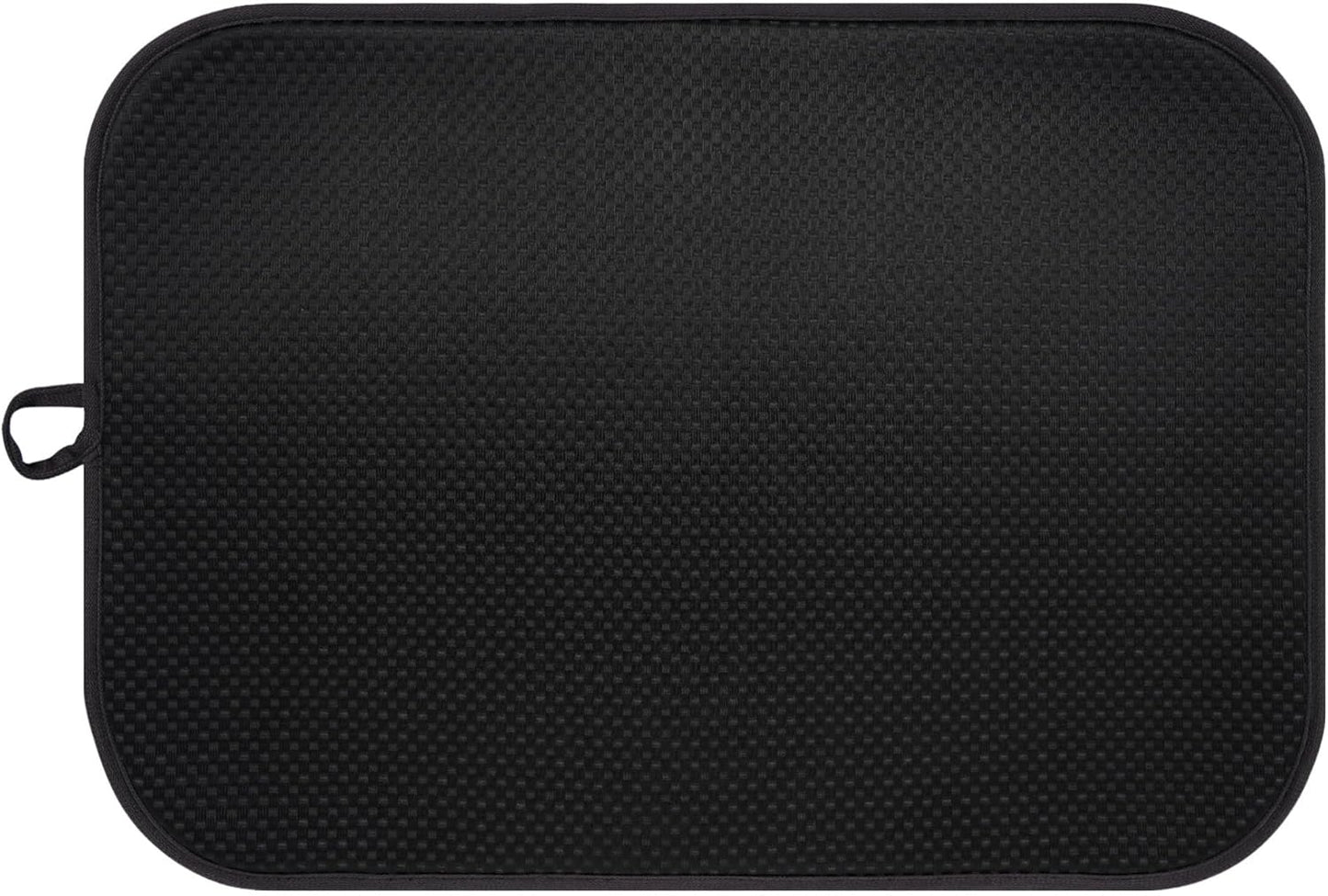 Black Dish Drying Mats 20" x 15", XL Kitchen Drying Mat for Counter, Microfiber Dish Dryer Mat, Microfiber Dish Rack Mat, Foldable Dish Drying Pad for Dishes, Pots, Pans (Black)