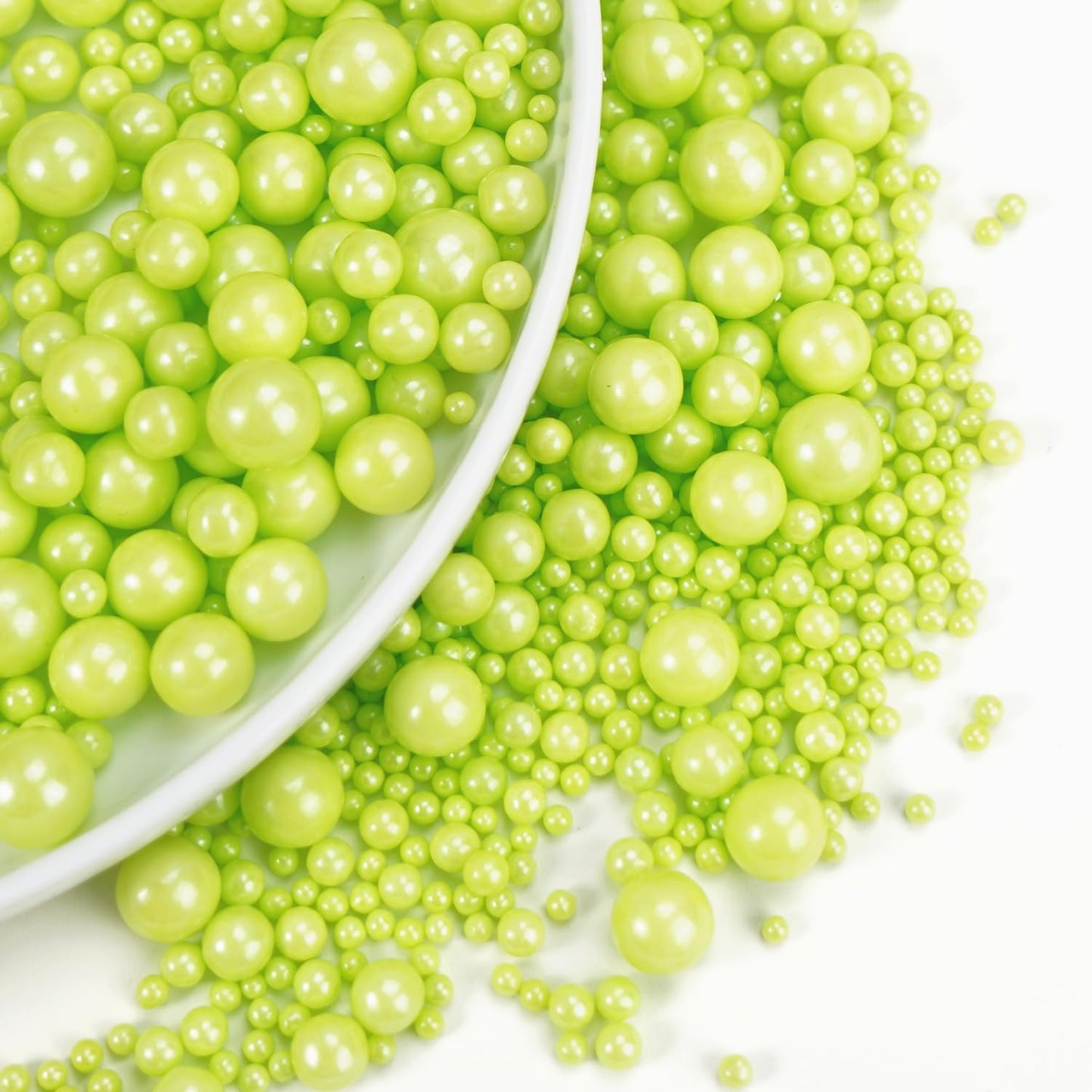 Dazzjoy Edible Green Pearl Sprinkles, Mix Size, 130g/4.58oz, Cupcake Toppers, Cake Decorations, Ice Cream, Easter, Wedding Party Valentines Easter Supplies