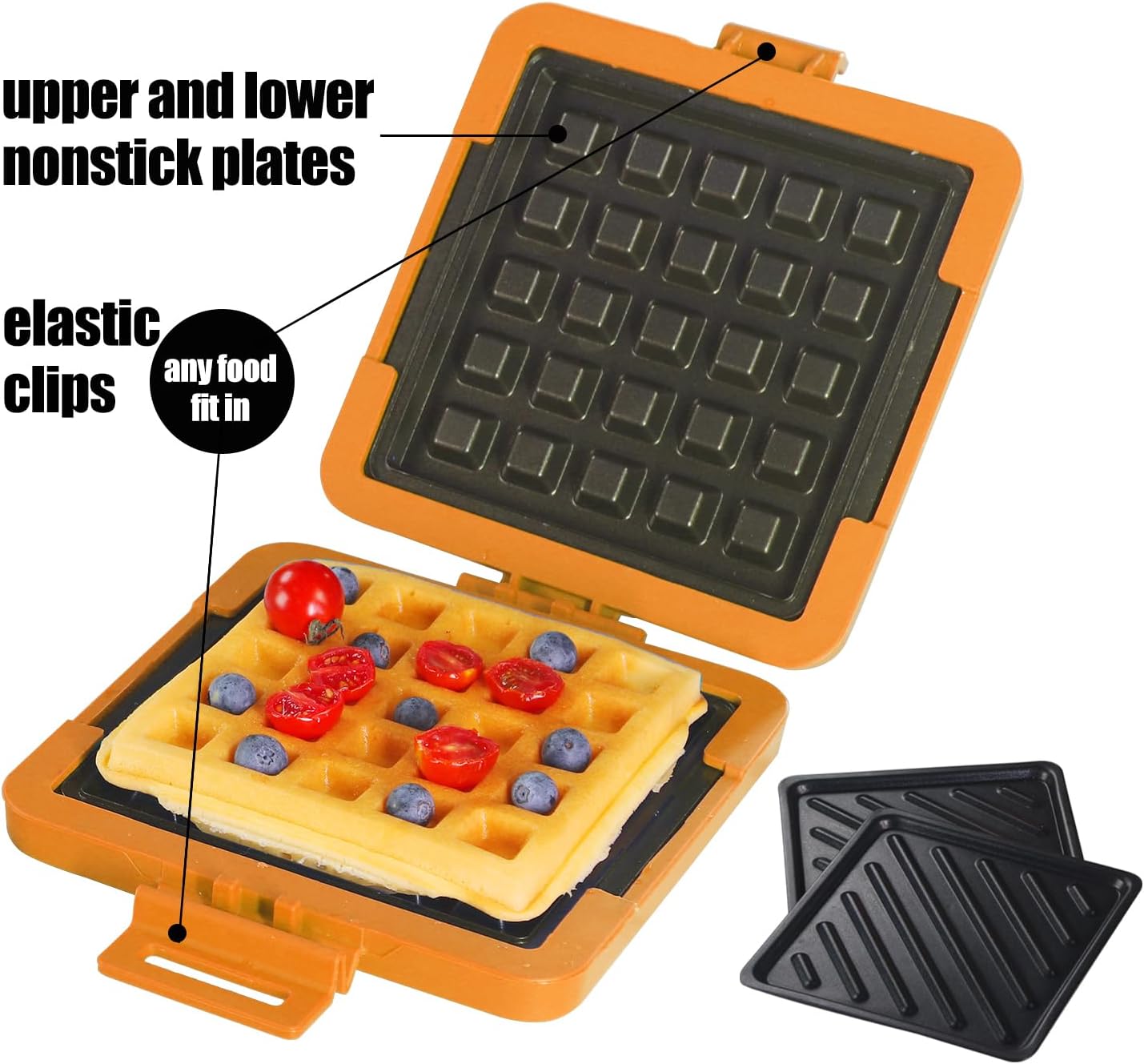 Microwave Sandwich Maker & Waffle Maker 2-in-1 Set - Full Wrap detachable Silicone waffle sandwich maker for Breakfast/meats,Fast Grilled cheese,Dishwasher Safe,Portable for Home/Travel/Gifts