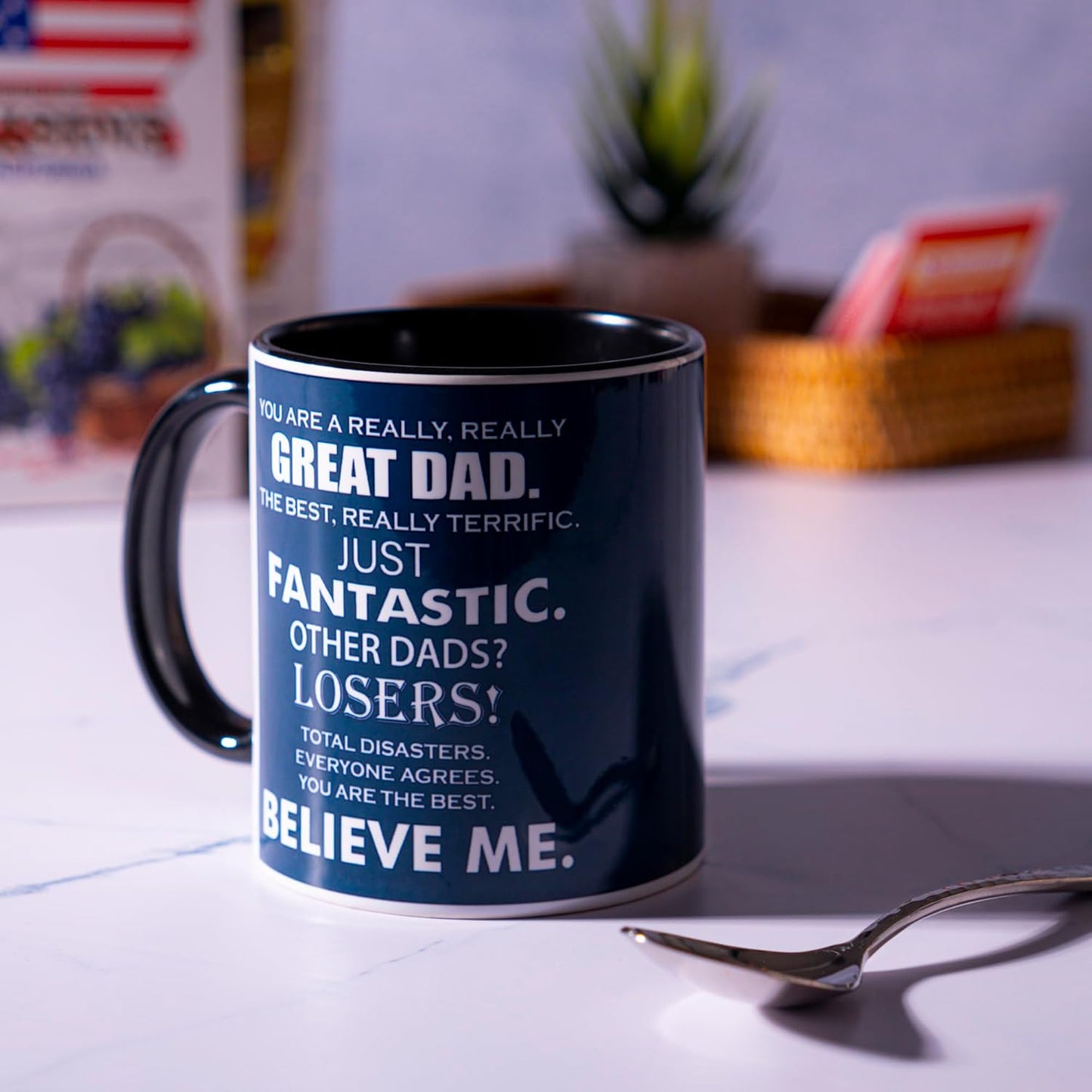 decorluxes Best Dad Ever Mug 11oz Funny Coffee Mug, Gift For Father's Day, Birthday for Dad, Papa, or Daddy from Son, Daughter, or Wife