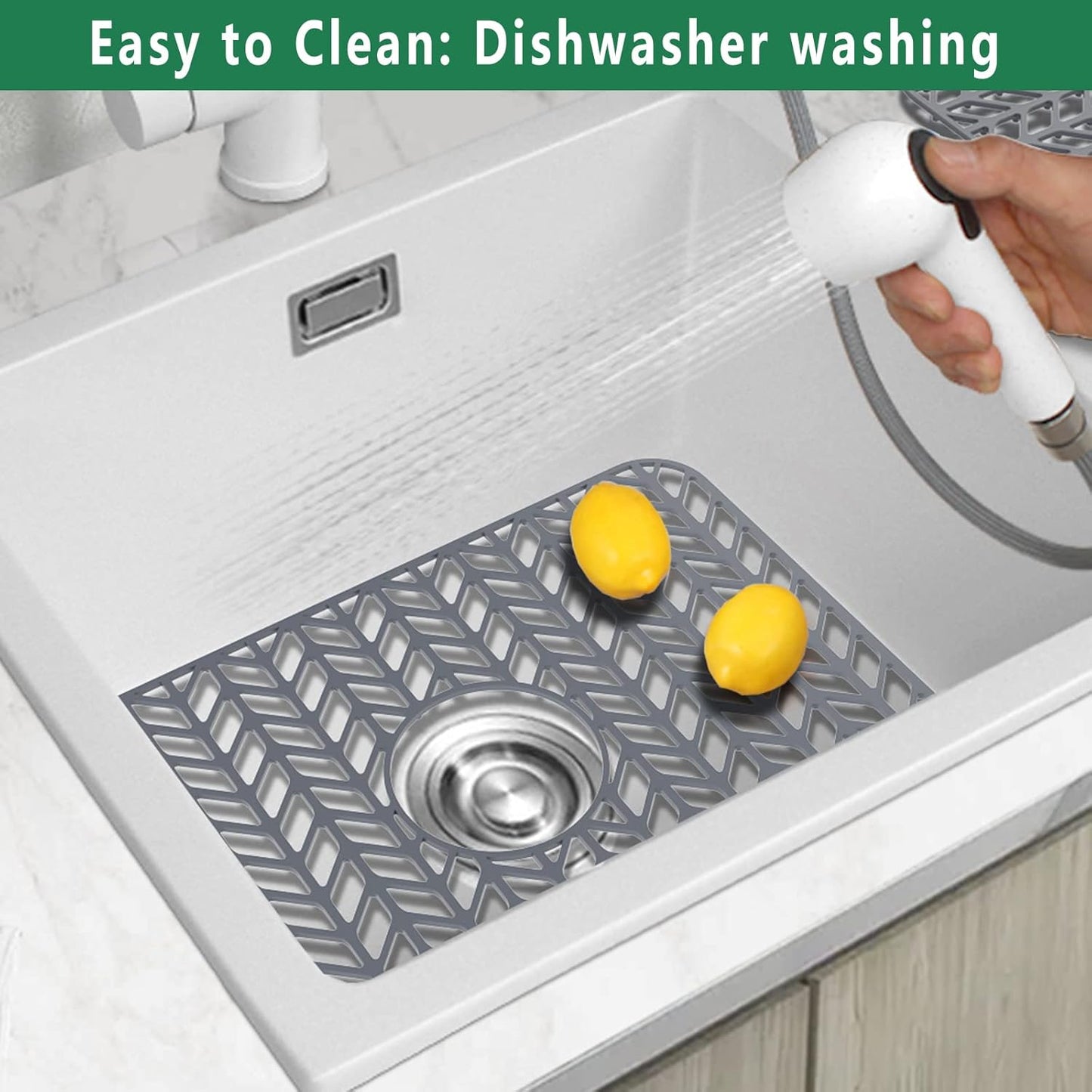 GUUKIN Sink Protectors for Kitchen Sink Grid 18-3/16" X 12-1/2" | Centered Drain for Single Sink Bowl with Corner Radius 4-11/16"