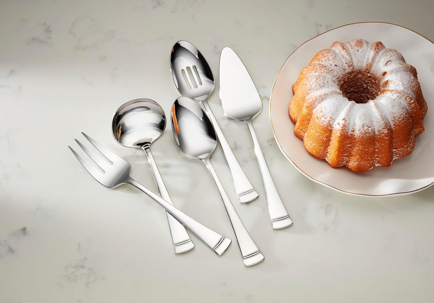 LENOX Portola 5-Piece Hostess Set, 5 Count, Metallic