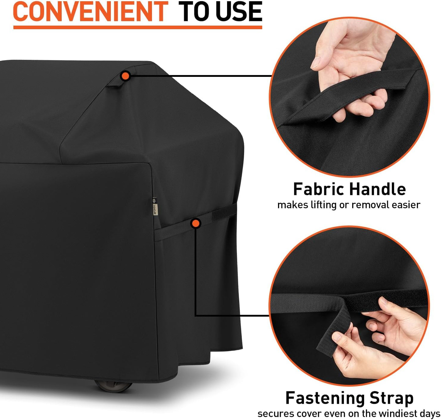 Grill Cover 64 Inch, Waterproof Heavy Duty Gas BBQ Grill Cover with Handles, Solid and Fade Resistant Compatible with Weber Charbroil Nexgrill Napoleon