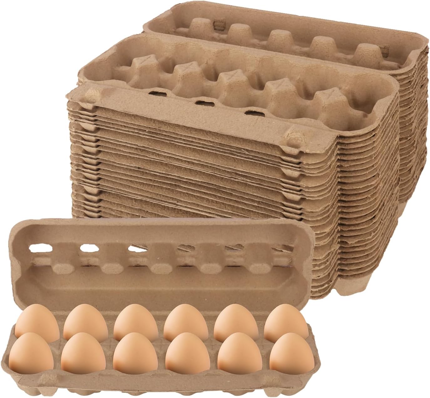 25 Pack Egg Cartons Bulk, Cardboard Egg Crates for Secure Eggs Storage, Egg Cartons Bulk for Fresh Eggs - Perfect for 12 Count (1 Dozen) Large Eggs