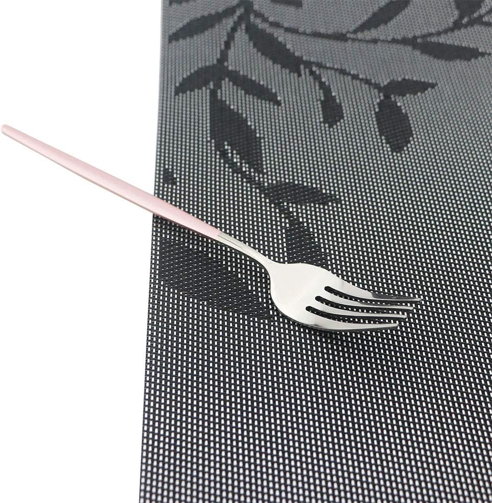 Pink Silver Silverware Set, JASHII 20-Piece Stainless Steel Satin Finish Flatware Set, Kitchen Utensil Set, Mirror Polished Tableware Cutlery Set for Home and Restaurant, Dishwasher Safe