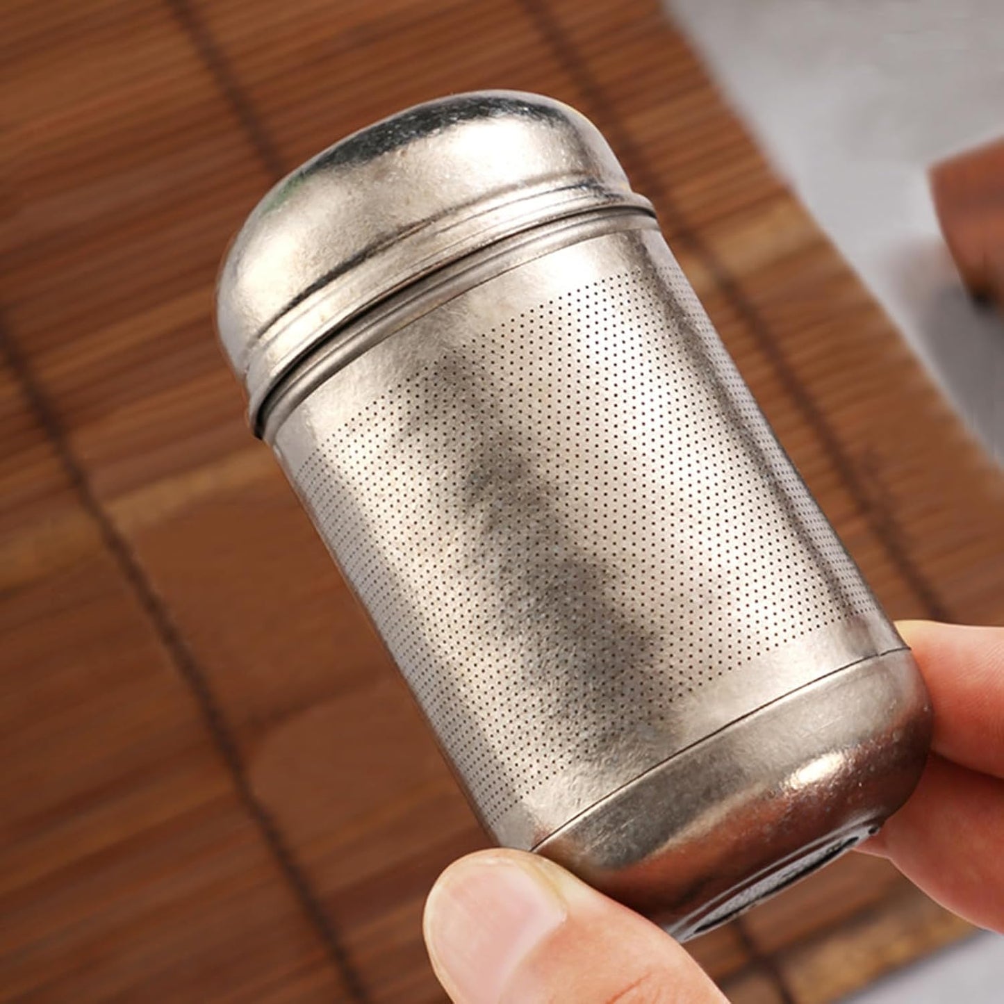 Titanium Tea Infuser for Loose Leaf & Fruit - Extra Fine Mesh Strainer Insert, Screw-Top Lid, Reusable Filter for Herbs, Lemon, Cucumber, Coffee & Spices