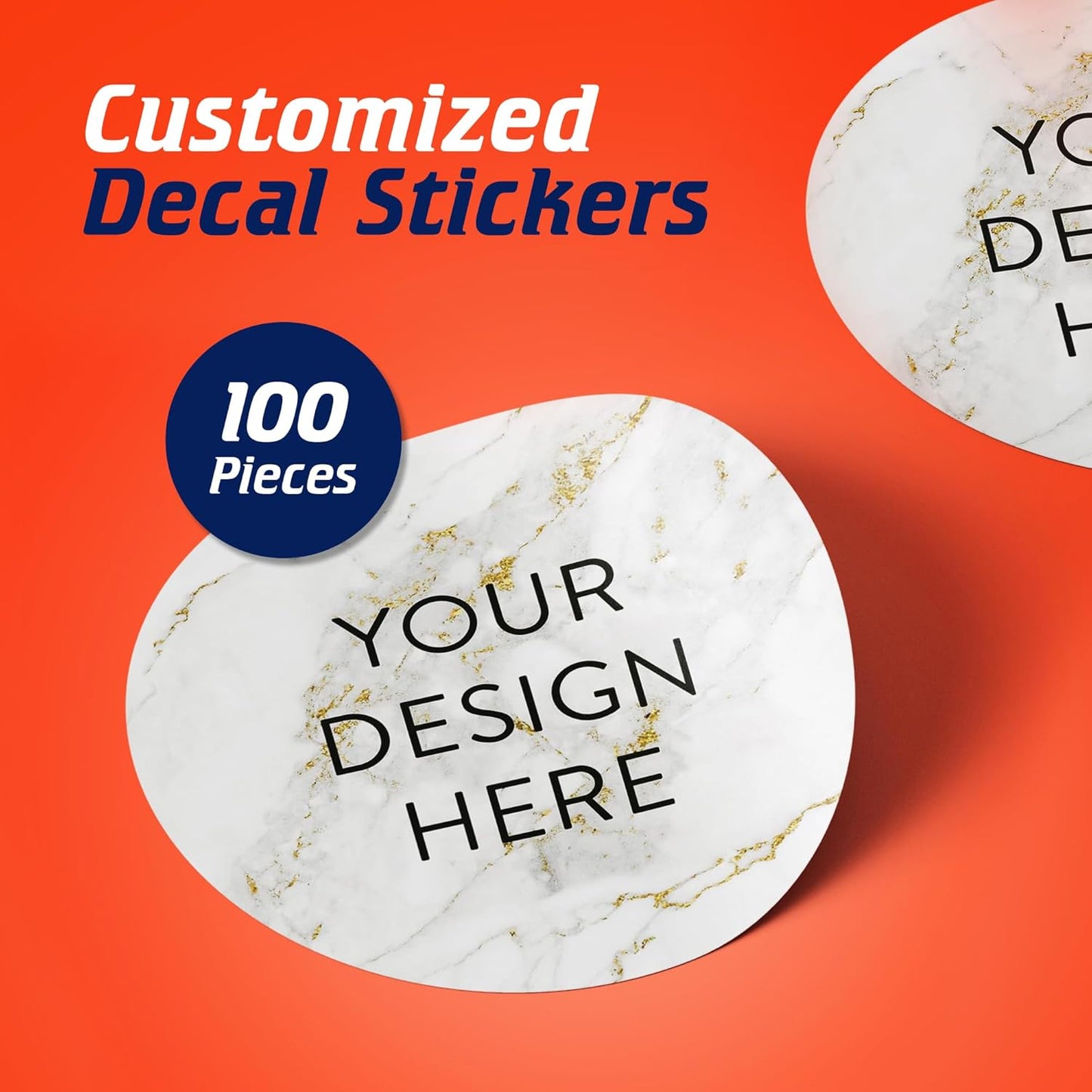 100 Custom Vinyl Stickers - Upload Your own Image, Text, Design, Logo - Personalized Logo Labels for Handmade, Packaging, Bottle, Jars, Candle, Brand Stickers (Gray, 4x4)