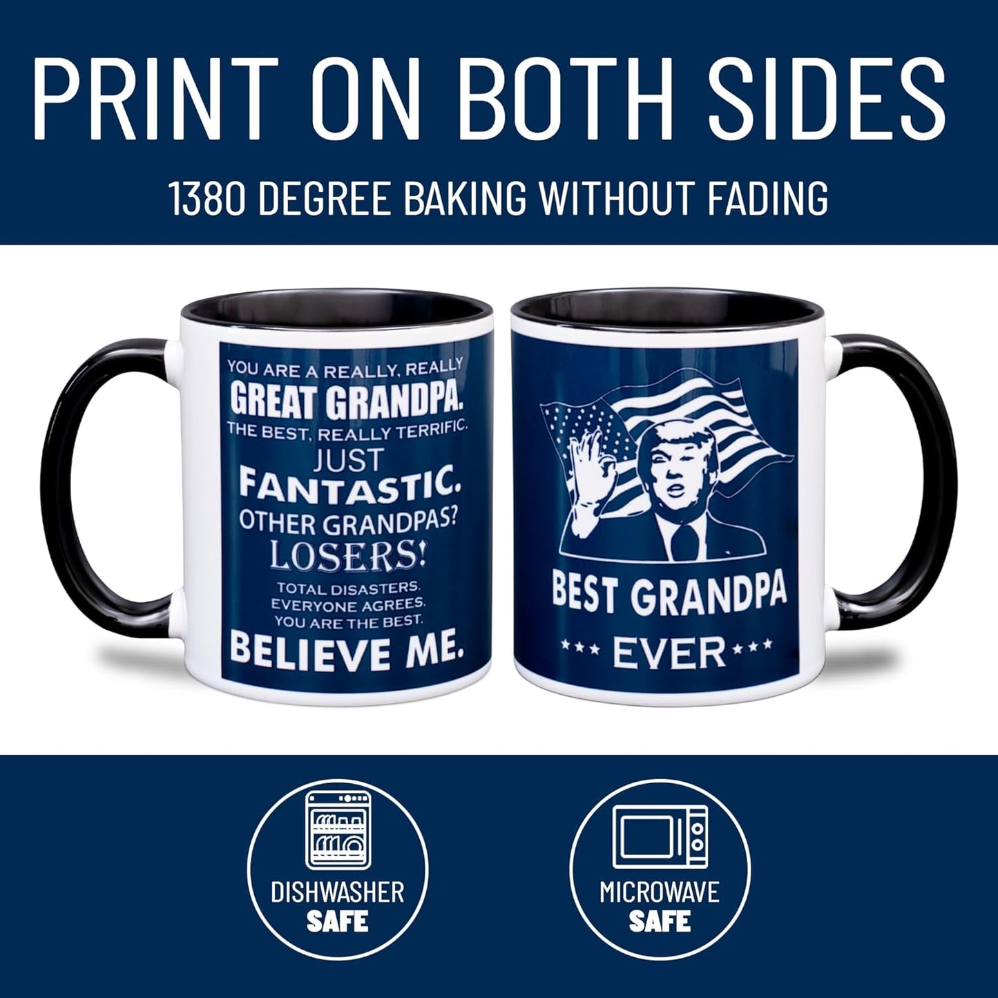 decorluxes Best Dad Ever Mug 11oz Funny Coffee Mug, Gift For Father's Day, Birthday for Dad, Papa, or Daddy from Son, Daughter, or Wife (GRANDPA)