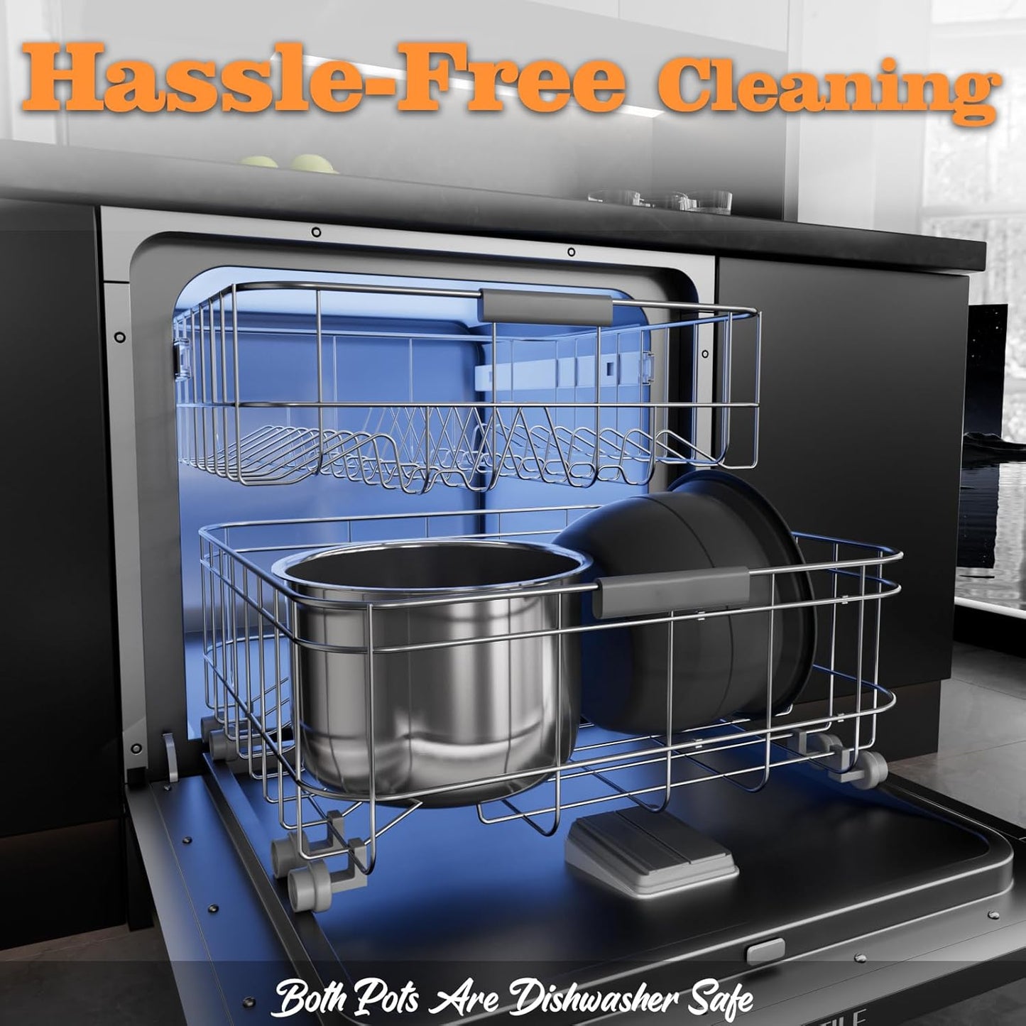 Fullwill Electric Pressure Cooker 6QT Dual Pots, 12 in 1 MultiFunction Cooker with 304 Stainless Steel & Ceramic Pots, Pressure Cook, Soup, Porridge, Yogurt, Meat Stew, Rice, Poultry, Beans and More