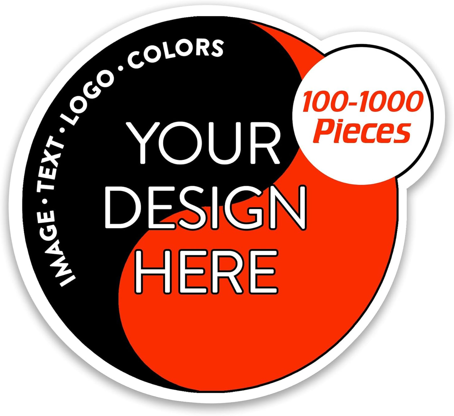 100 Custom Vinyl Stickers - Upload Your own Image, Text, Design, Logo - Personalized Logo Labels for Handmade, Packaging, Bottle, Jars, Candle, Brand Stickers (White, 1.5x1.5)