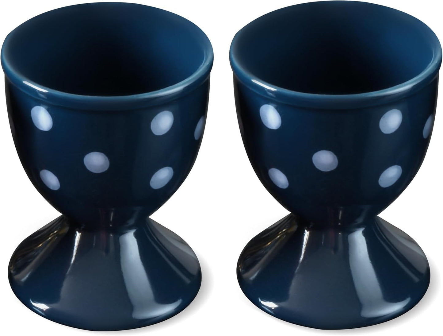 Cinf Easter Ceramic Egg Cup Blue Set of 2 Porcelain Holder Breakfast Boiled Cooking Easy to Clean Childhood Memories Kitchen