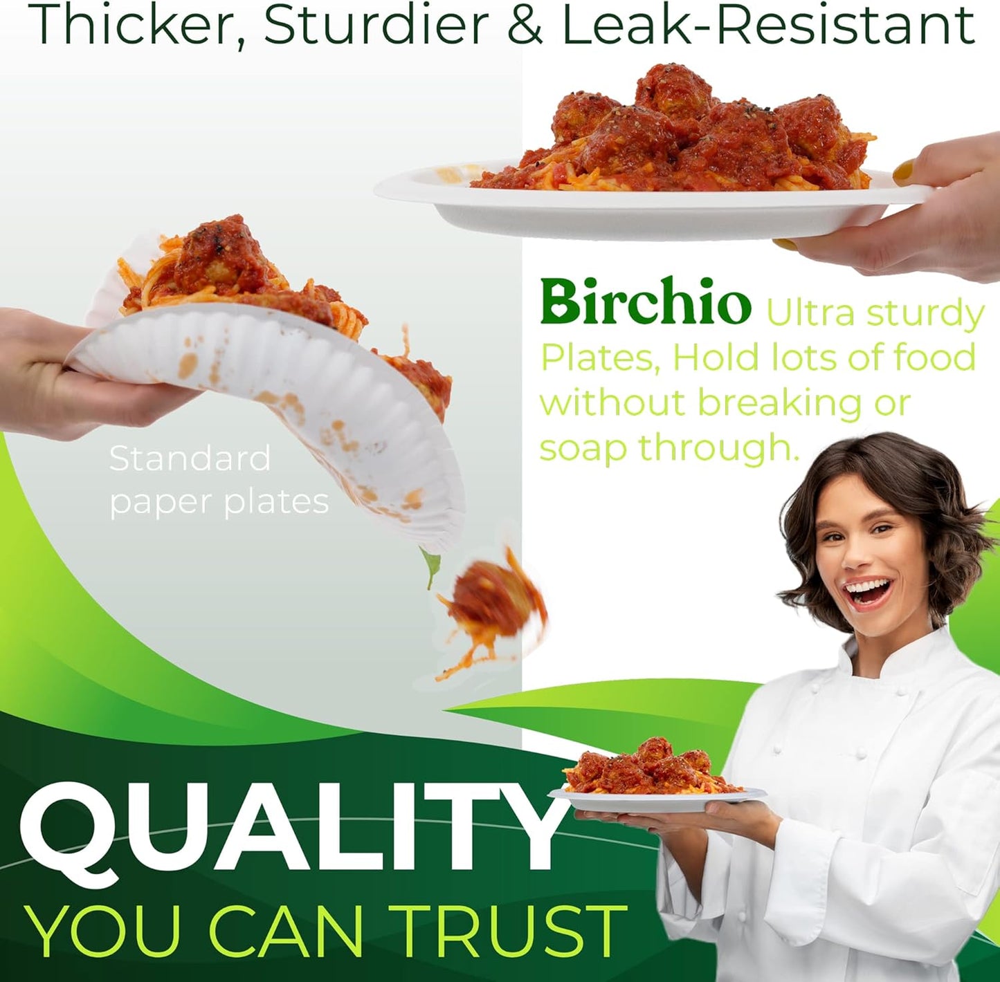 150pcs 100% Compostable Small Paper Plates (7 in), Heavy Duty, Eco Friendly Appetizer & Dessert Plates, Biodegradable Sugarcane Fiber