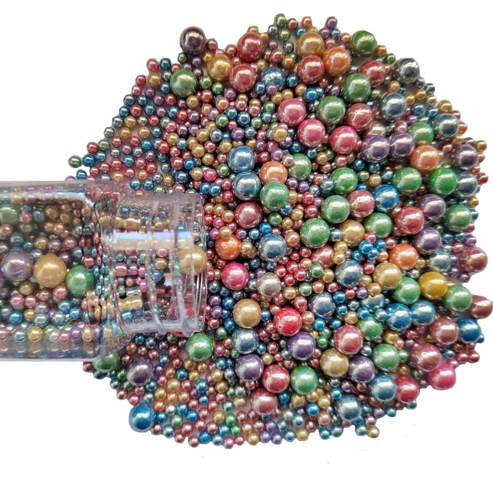 Edible Light Colorful Sugar Pearls Candy Sprinkles 120G/ 4.23Ounce Baking Cake Sprinkles Cupcake and Cake Topper Cookie Decorations Wedding Party Valentines Halloween Christmas Supplies